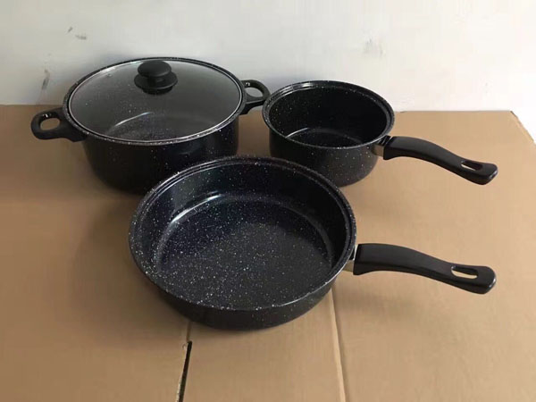 Bộ nồi bếp từ phủ vân đá 3 nồi 1 vung
