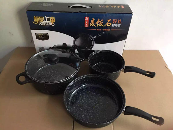 Bộ nồi bếp từ phủ vân đá 3 nồi 1 vung
