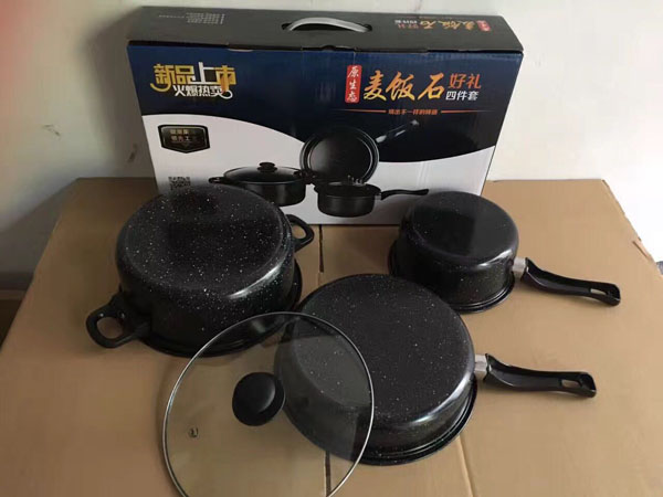 Bộ nồi bếp từ phủ vân đá 3 nồi 1 vung
