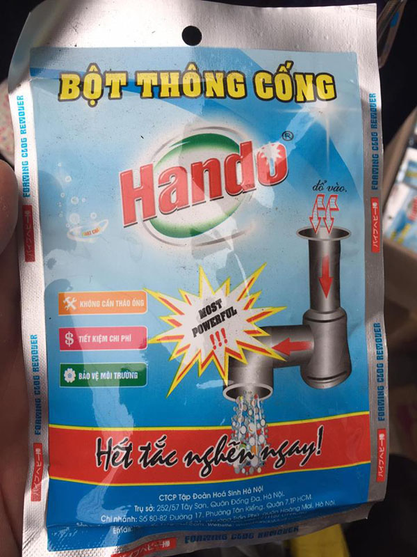 Bột thông cống Hando - Giải pháp chống tắc nghẽn