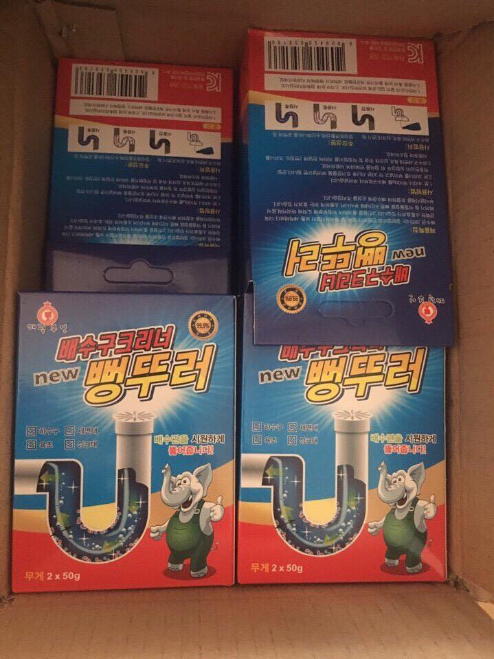 Bột thông tắc đường ống Hàn Quốc 2 gói x 50g