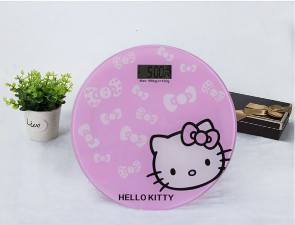 Cân điện tử sức khỏe tròn hello kitty