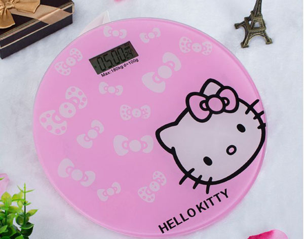 Cân điện tử sức khỏe tròn hello kitty