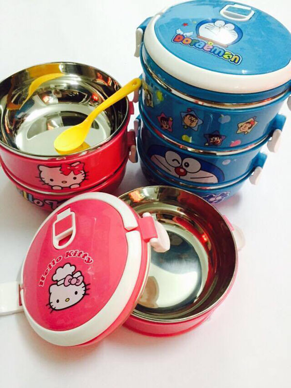 Cặp lồng giữ nhiệt 3 tầng Doremon - Kitty