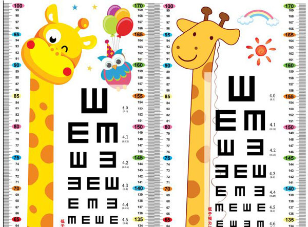 Decal dán tường thước đo chiều cao cho bé