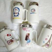 Cốc sứ giữ nhiệt nắp gương cao cấp
