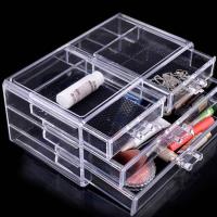 Khay đựng mỹ phẩm 3 tầng 4 ngăn trong suốt