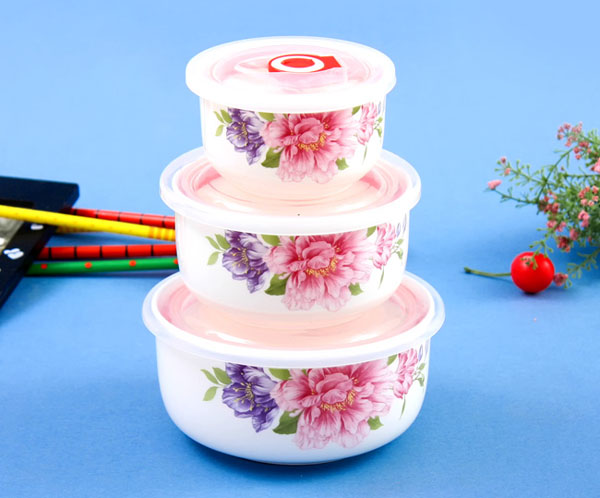 Bán buôn bộ 3 bát sứ có nắp hút chân không