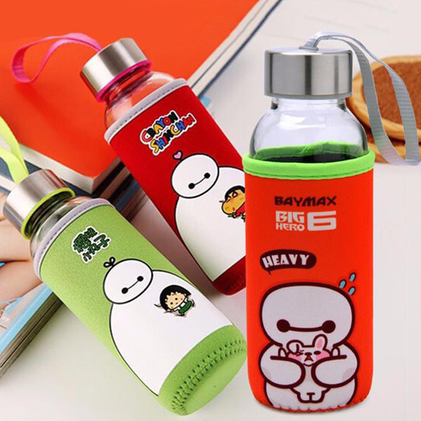 Bình thủy tinh giữ nhiệt Baymax dễ thương