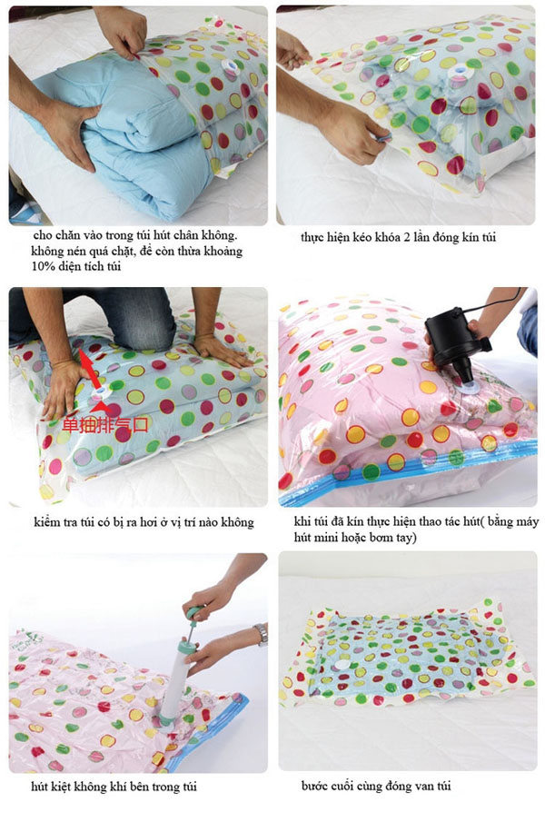 Bán sỉ bộ 8 túi hút chân không kèm bơm