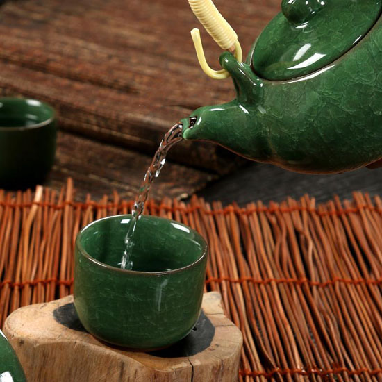 Bộ ấm chén 3D men ngọc xuất nhật