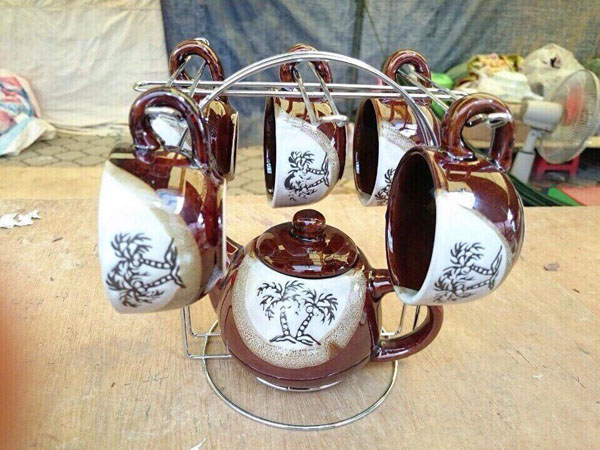 Bộ bình tách trà Coffee Set bằng gốm sứ
