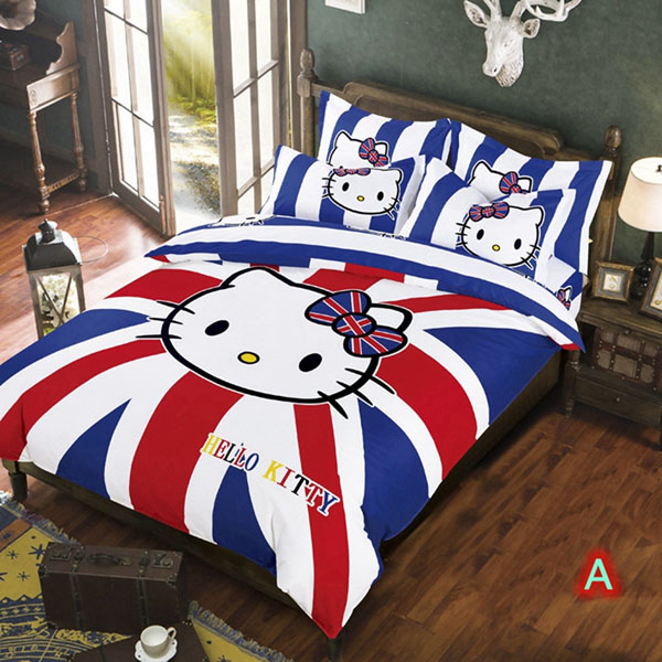 Bộ chăn ga gối cotton poly kitty đáng yêu