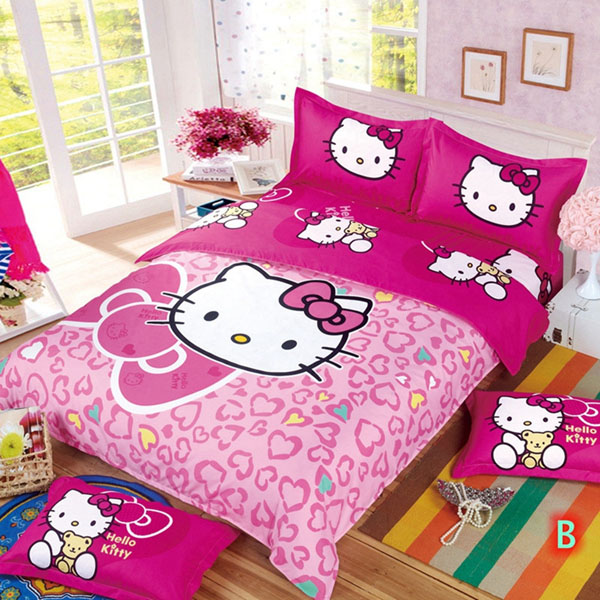 Bán buôn bộ chăn ga gối cotton poly kitty