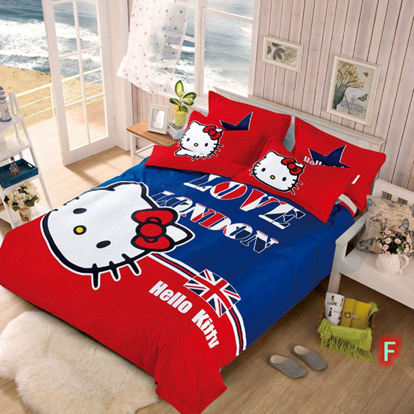 Bộ chăn ga gối cotton poly kitty đáng yêu
