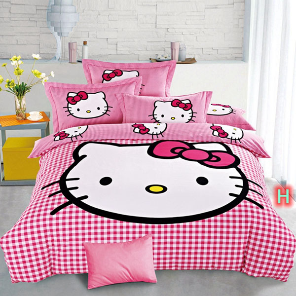 Bộ chăn ga gối cotton poly kitty đáng yêu