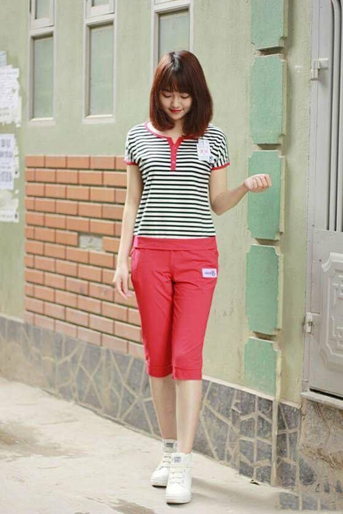 Bộ đồ mặc nhà pha kẻ Uniqlo