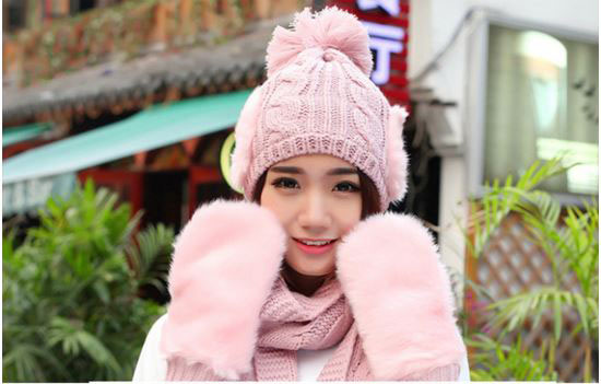 Khăn mũ len dễ thương cho bạn gái
