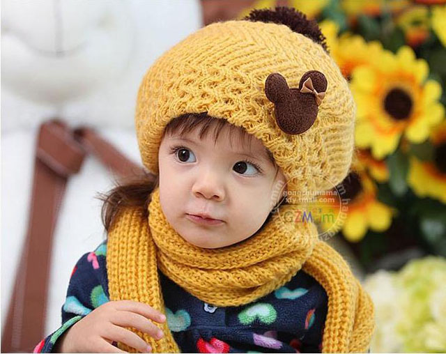 bộ khăn mũ len cho bé giá rẻ