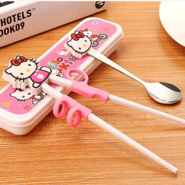 Bộ thìa đũa tập ăn doremon kitty cho bé