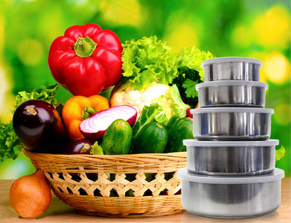Bộ 5 thố inox cao cấp có nắp đậy