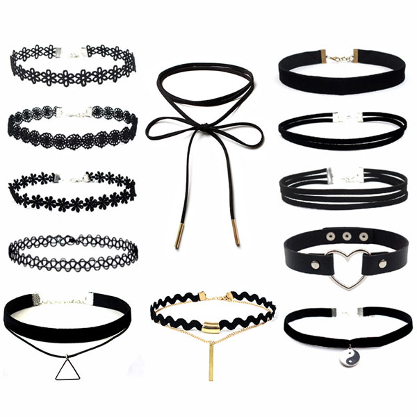 Bộ vòng cổ choker tattoo 12 chiếc thời trang