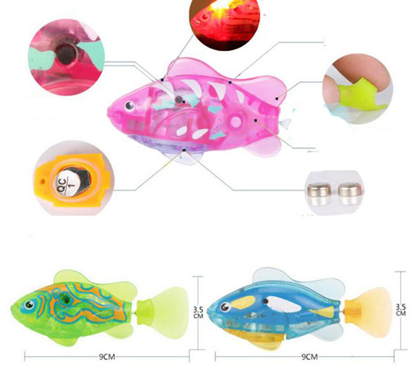 Bán sỉ cá cảnh chạy pin có đèn led Robo Fish
