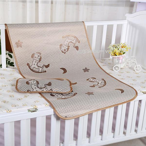 Bán buôn chiếu lụa điều hòa cao cấp kèm gối cho bé