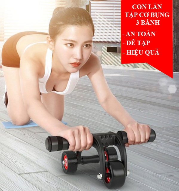 Con lăn tập cơ bụng 3 bánh AB Slimmer