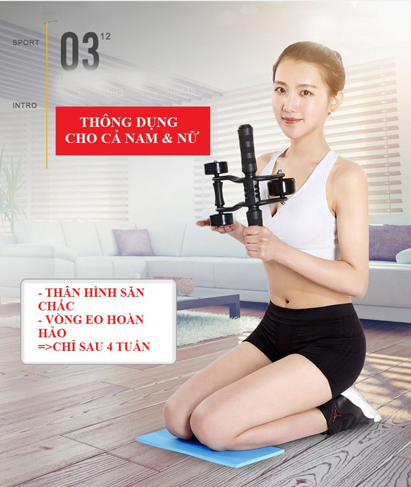 Con lăn tập cơ bụng 3 bánh AB Slimmer