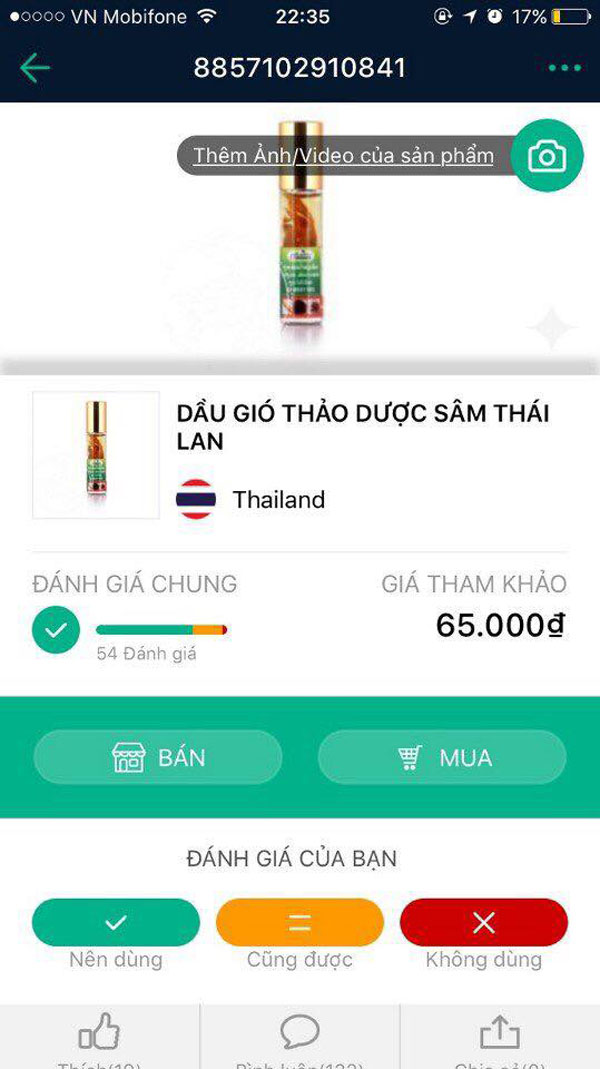 Bán sỉ dầu gió thảo dược Sâm Thái Lan
