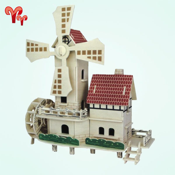 Đồ chơi lắp ghép gỗ mô hình cối xay gió