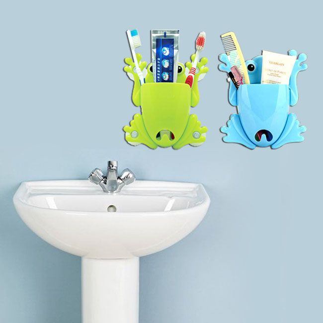 Dụng cụ để bàn chải và kem đánh răng hình chú ếch