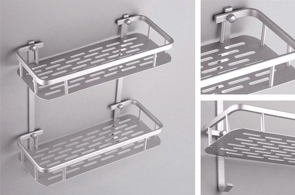 Giá treo nhà tắm 2 tầng hợp kim nhôm