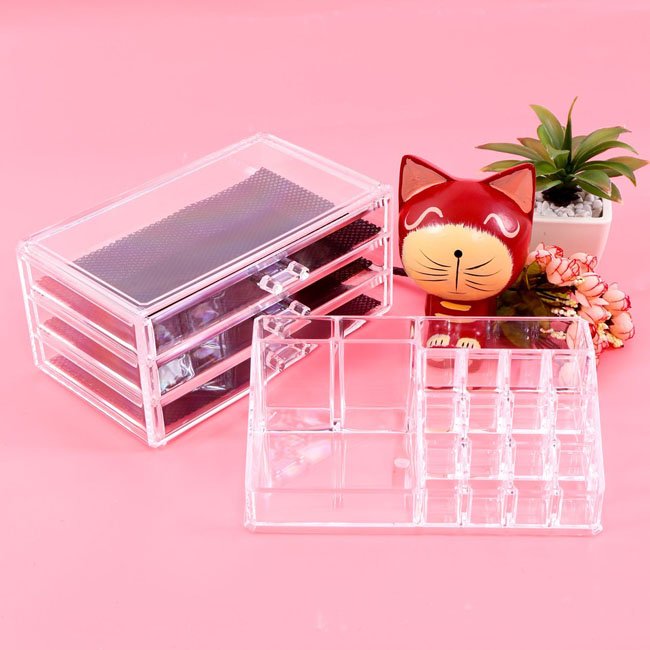 Bán sỉ hộp đựng mỹ phẩm 4 tầng trong suốt