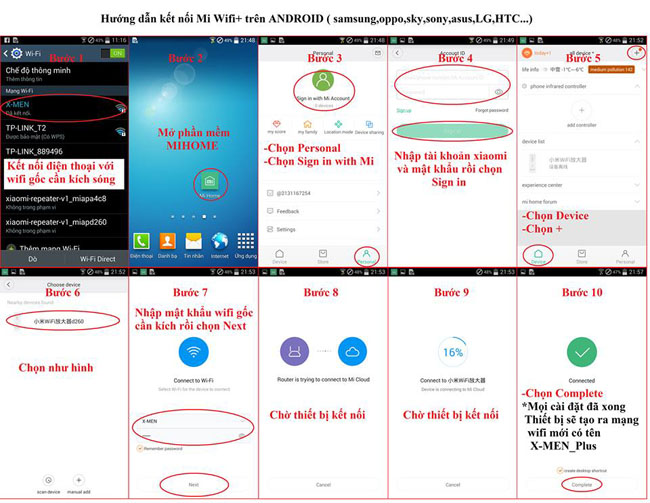 Cài đặt bộ kích sóng wifi Xiaomi Repeater trên android