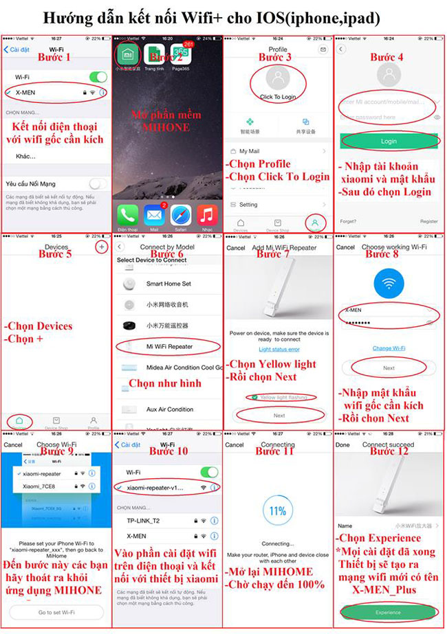 Cài đặt bộ kích sóng wifi Xiaomi Repeater trên ios