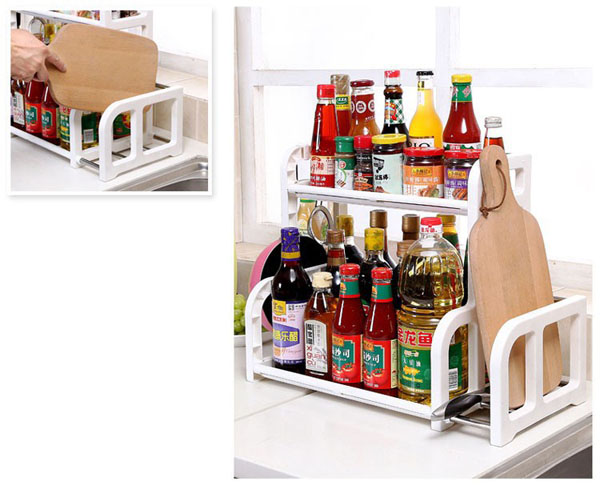 Kệ đựng đồ nhà bếp kèm khay dao thớt