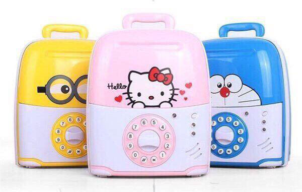 Két đựng tiền mini hình valy kéo cho bé