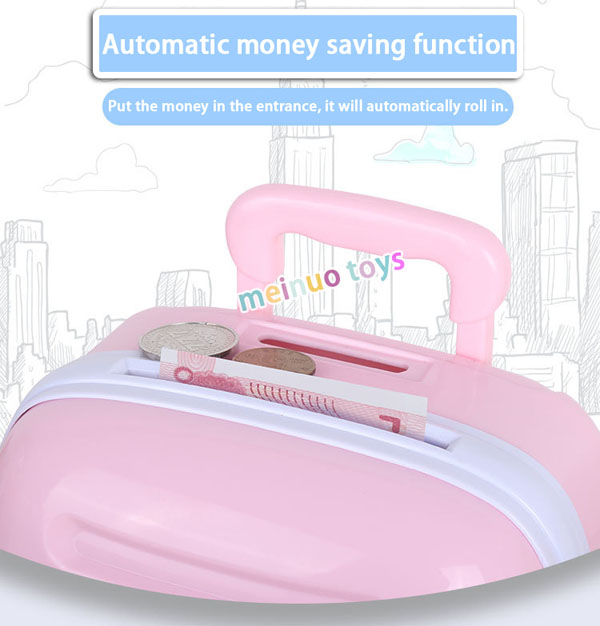 Két đựng tiền mini hình valy kéo cho bé