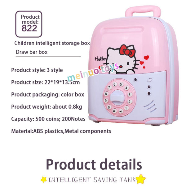 Két đựng tiền mini hình valy kéo cho bé