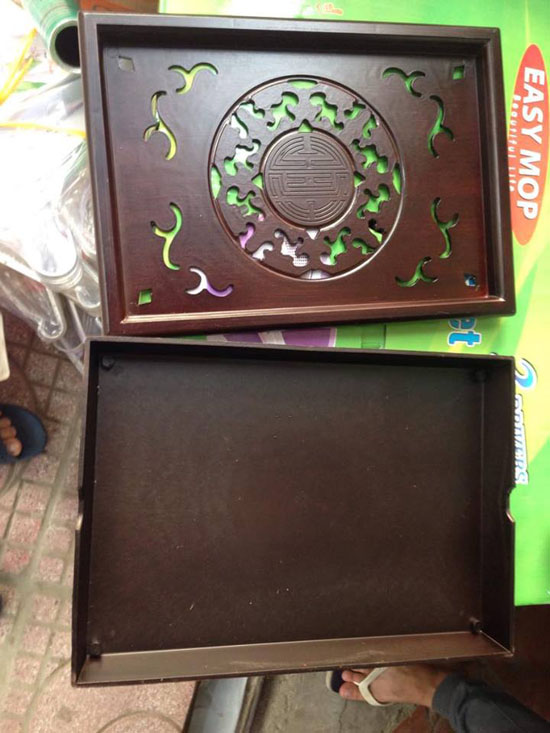 Khay trà giả gỗ sang trọng