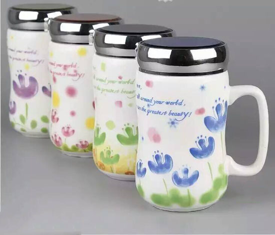 Bán buôn ly giữ nhiệt bằng sứ có nắp đậy