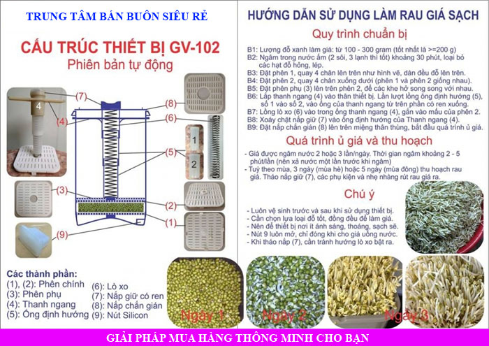Bán sỉ máy làm giá đỗ GV-102 phiên bản tự động