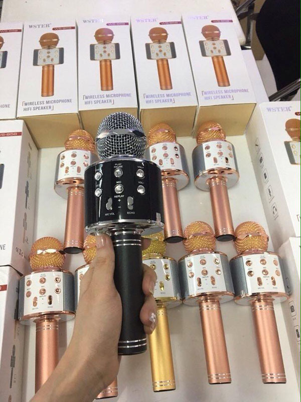 Mic karaoke kèm loa bluetooth wster ws-858