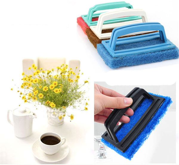 Miếng bọt biển chà vệ sinh có tay cầm