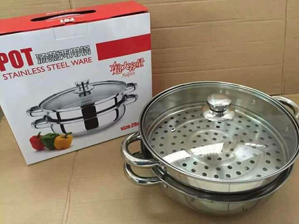 Nồi hấp inox 2 tầng size 28 cm