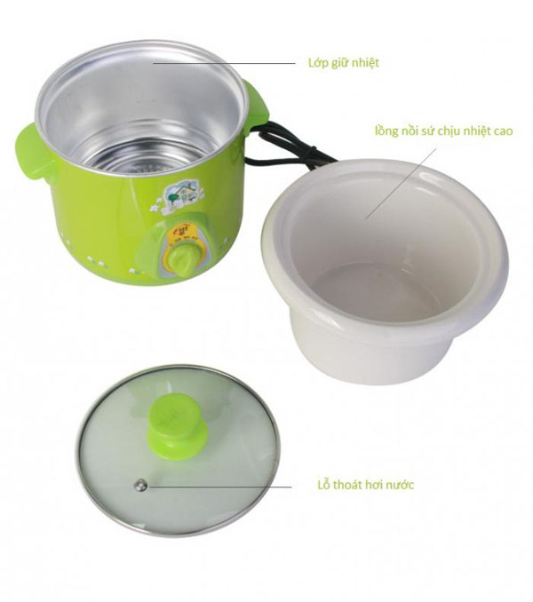 nồi kho cá nấu cháo bằng điện 2,5 lít