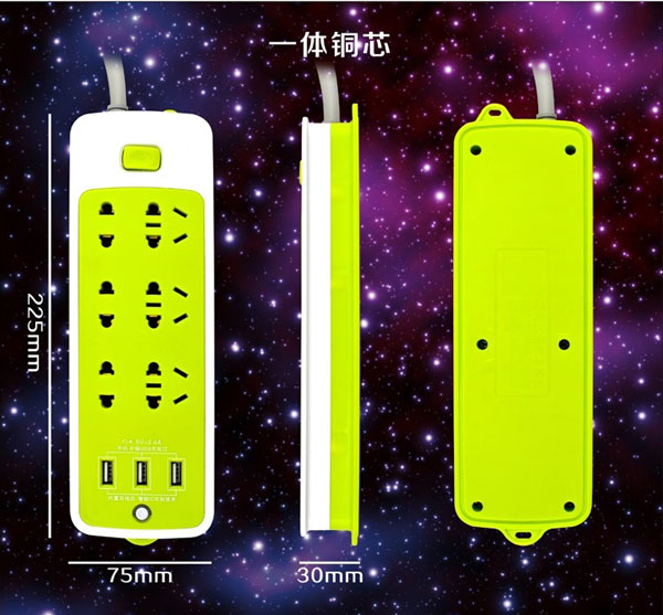 Bán sỉ ổ cắm điện 6 phích cắm 3 cổng usb