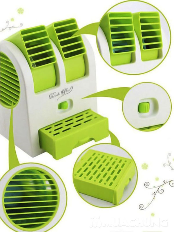 Quạt điều hòa mini có khay đá 2 cửa gió